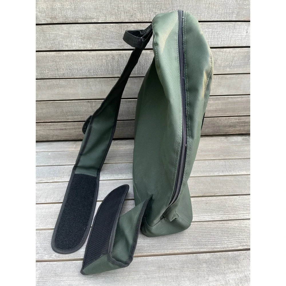 Vintage Hugo Boss Green Canvas Sling Bag Mens Messenger Crossbody Backpack Olive